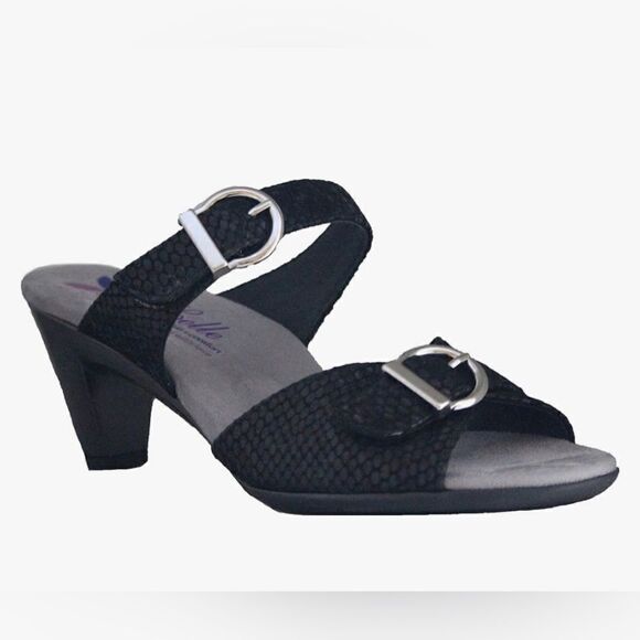 Helle Comfort Emely black heeled sandals sz 38 - Picture 1 of 6
